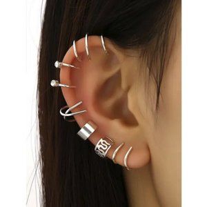 12 Pcs. Silver ~ Fashionable Trends Ear Wrap